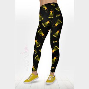 Alley Cats - Wide Band Printed FeatherSoft Women's Leggings One Size (Fits 3-12)